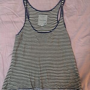 LOFT Navy and White Striped Tank Top
